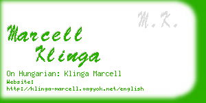 marcell klinga business card